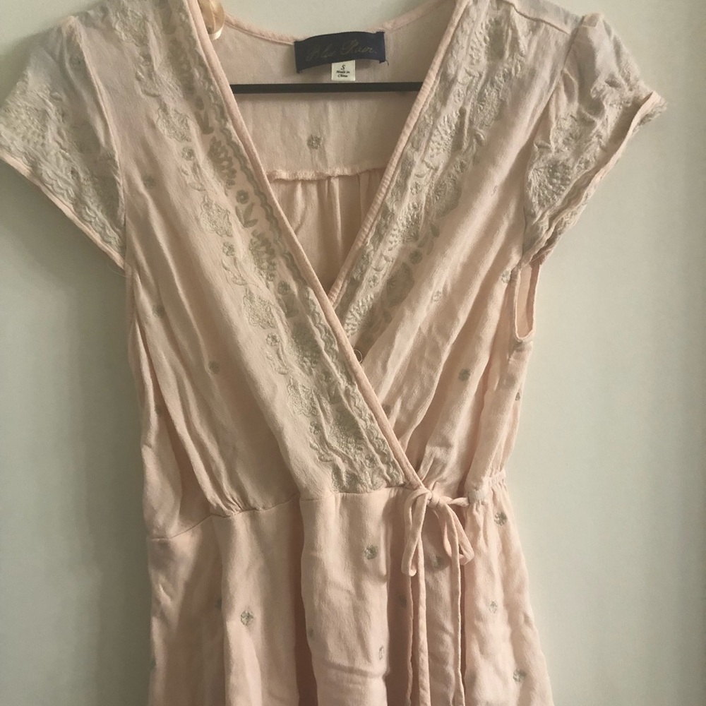 Wrap around blouse with embroidery